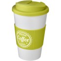 Americano® 350 ml tumbler with grip & spill-proof lid biały, limonka (21069605)