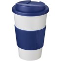 Americano® 350 ml tumbler with grip & spill-proof lid biały, niebieski (21069601)