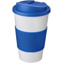 Americano® 350 ml tumbler with grip & spill-proof lid biały, średnioniebieski (21069606)