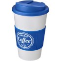 Americano® 350 ml tumbler with grip & spill-proof lid biały, średnioniebieski (21069606)