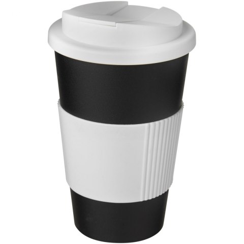 Americano® 350 ml tumbler with grip & spill-proof lid czarny, biały (21069611)