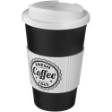 Americano® 350 ml tumbler with grip & spill-proof lid czarny, biały (21069611)