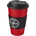 Americano® 350 ml tumbler with grip & spill-proof lid czerwony, czarny (21069616)