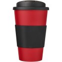 Americano® 350 ml tumbler with grip & spill-proof lid czerwony, czarny (21069616)