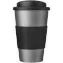 Americano® 350 ml tumbler with grip & spill-proof lid srebrny, czarny (21069613)