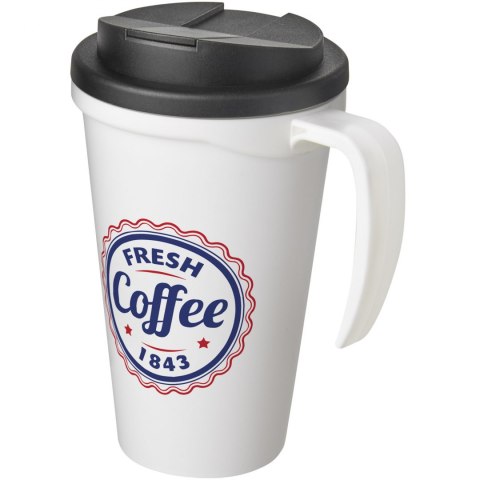 Americano® Grande 350 ml mug with spill-proof lid biały, czarny (21042106) Americano® Grande 350 ml mug with spill-proof lid biały, czarny (21042106)