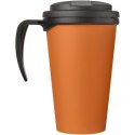 Americano® Grande 350 ml mug with spill-proof lid pomarańczowy, czarny (21042104)