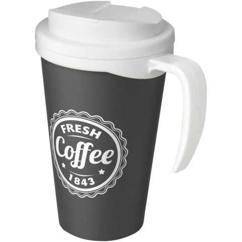 Americano® Grande 350 ml mug with spill-proof lid szary, biały (21042113) Americano® Grande 350 ml mug with spill-proof lid szary, biały (21042113)