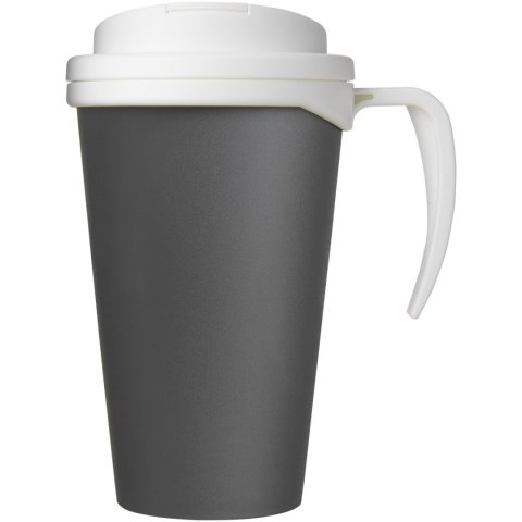 Americano® Grande 350 ml mug with spill-proof lid szary, biały (21042113) Americano® Grande 350 ml mug with spill-proof lid szary, biały (21042113)