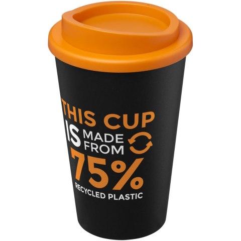 Kubek Americano Eco z recyklingu o pojemności 350 ml czarny, pomarańczowy (21042202) Kubek Americano Eco z recyklingu o pojemności 350 ml czarny, pomarańczowy (21042202)