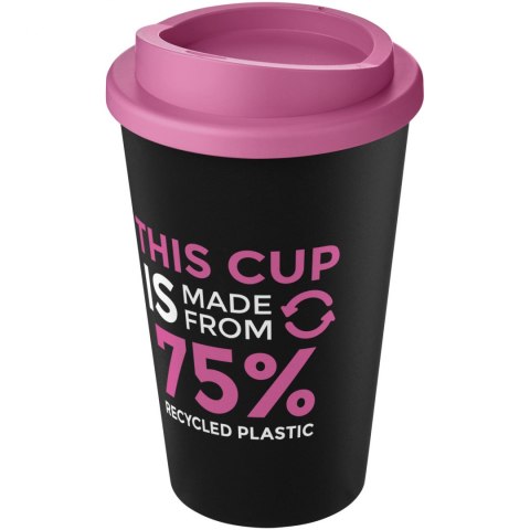 Kubek Americano Eco z recyklingu o pojemności 350 ml czarny, różowy (21042204) Kubek Americano Eco z recyklingu o pojemności 350 ml czarny, różowy (21042204)