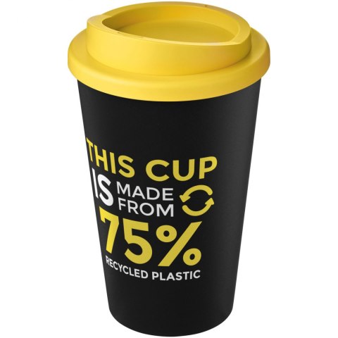 Kubek Americano Eco z recyklingu o pojemności 350 ml czarny, żółty (21042201) Kubek Americano Eco z recyklingu o pojemności 350 ml czarny, żółty (21042201)
