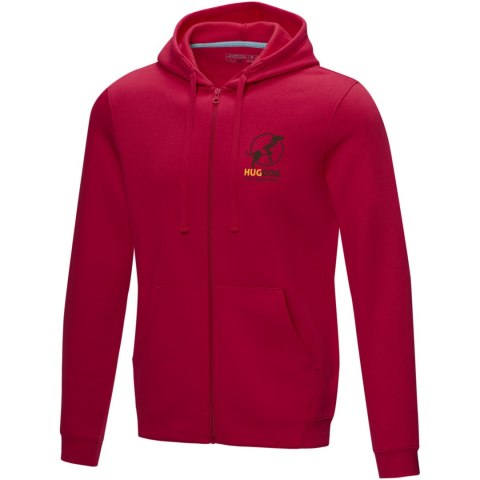 Męska organiczna bluza na suwak z kapturem Ruby wykonana z GRS z recyclingu i posiadająca certyfikat GOTS czerwony (37510250) Męska organiczna bluza na suwak z kapturem Ruby wykonana z GRS z recyclingu i posiadająca certyfikat GOTS czerwony (37510250)