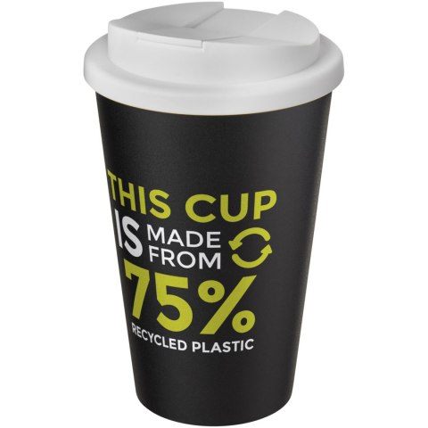 Kubek Americano® Eco z recyklingu o pojemności 350 ml z pokrywą odporną na zalanie biały, czarny (21042501) Kubek Americano® Eco z recyklingu o pojemności 350 ml z pokrywą odporną na zalanie biały, czarny (21042501)