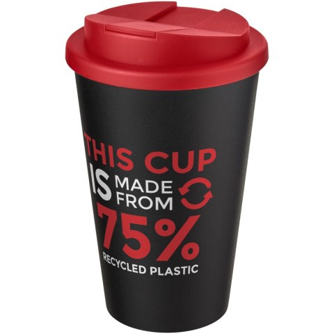 Kubek Americano® Eco z recyklingu o pojemności 350 ml z pokrywą odporną na zalanie czerwony, czarny (21042521) Kubek Americano® Eco z recyklingu o pojemności 350 ml z pokrywą odporną na zalanie czerwony, czarny (21042521)