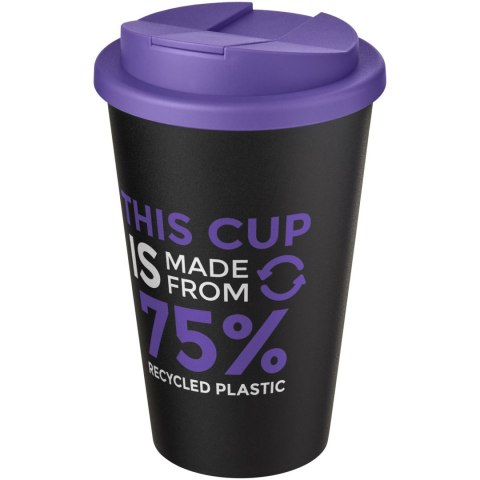 Kubek Americano® Eco z recyklingu o pojemności 350 ml z pokrywą odporną na zalanie fioletowy, czarny (21042537) Kubek Americano® Eco z recyklingu o pojemności 350 ml z pokrywą odporną na zalanie fioletowy, czarny (21042537)