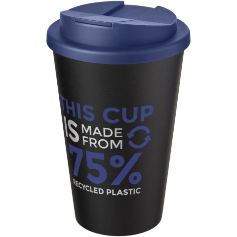 Kubek Americano® Eco z recyklingu o pojemności 350 ml z pokrywą odporną na zalanie niebieski, czarny (21042552) Kubek Americano® Eco z recyklingu o pojemności 350 ml z pokrywą odporną na zalanie niebieski, czarny (21042552)