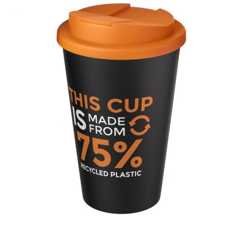 Kubek Americano® Eco z recyklingu o pojemności 350 ml z pokrywą odporną na zalanie pomarańczowy, czarny (21042531) Kubek Americano® Eco z recyklingu o pojemności 350 ml z pokrywą odporną na zalanie pomarańczowy, czarny (21042531)
