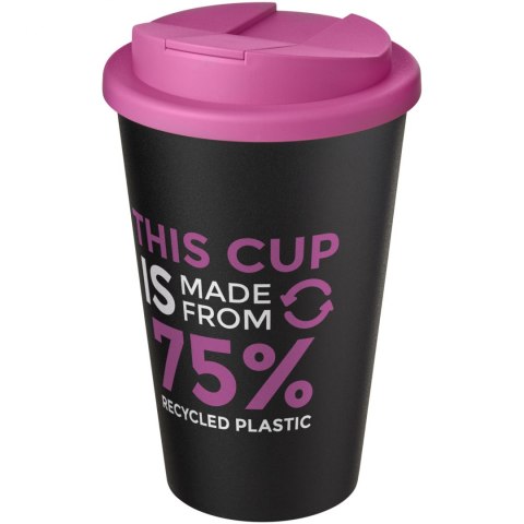 Kubek Americano® Eco z recyklingu o pojemności 350 ml z pokrywą odporną na zalanie różowy, czarny (21042541) Kubek Americano® Eco z recyklingu o pojemności 350 ml z pokrywą odporną na zalanie różowy, czarny (21042541)