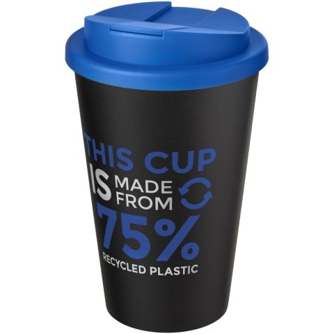 Kubek Americano® Eco z recyklingu o pojemności 350 ml z pokrywą odporną na zalanie średnioniebieski, czarny (21042591) Kubek Americano® Eco z recyklingu o pojemności 350 ml z pokrywą odporną na zalanie średnioniebieski, czarny (21042591)