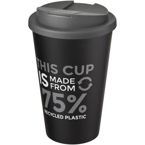 Kubek Americano® Eco z recyklingu o pojemności 350 ml z pokrywą odporną na zalanie szary, czarny (21042582) Kubek Americano® Eco z recyklingu o pojemności 350 ml z pokrywą odporną na zalanie szary, czarny (21042582)
