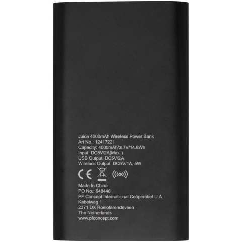 Juice bezprzewodowy powerbank 4000 mAh czarny (12417290) Juice bezprzewodowy powerbank 4000 mAh czarny (12417290)