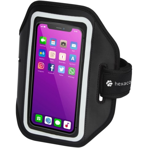 Odblaskowa bransoletka na smartfon Haile z przezroczystym etui czarny (12500090) Odblaskowa bransoletka na smartfon Haile z przezroczystym etui czarny (12500090)