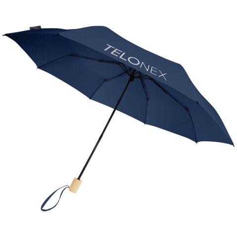 Składany wiatroodporny parasol 51 cm z PET z recyklingu Birgit granatowy (10914555) Składany wiatroodporny parasol 51 cm z PET z recyklingu Birgit granatowy (10914555)