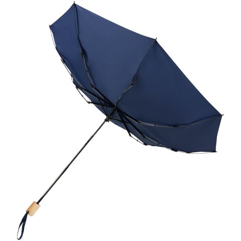 Składany wiatroodporny parasol 51 cm z PET z recyklingu Birgit granatowy (10914555) Składany wiatroodporny parasol 51 cm z PET z recyklingu Birgit granatowy (10914555)