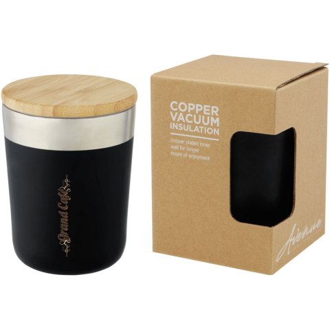 Lagan Miedziany kubek ze stali nierdzewnej o pojemności 300 ml, izolowany próżniowo, z bambusową pokrywką czarny (10067090) Lagan Miedziany kubek ze stali nierdzewnej o pojemności 300 ml, izolowany próżniowo, z bambusową pokrywką czarny (10067090)