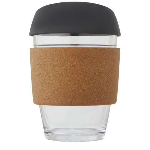 Lidan Szklany kubek o pojemności 360 ml z korkowym uchwytem i silikonową pokrywką czarny (10066590) Lidan Szklany kubek o pojemności 360 ml z korkowym uchwytem i silikonową pokrywką czarny (10066590)