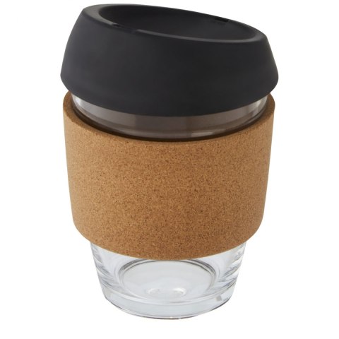 Lidan Szklany kubek o pojemności 360 ml z korkowym uchwytem i silikonową pokrywką czarny (10066590) Lidan Szklany kubek o pojemności 360 ml z korkowym uchwytem i silikonową pokrywką czarny (10066590)
