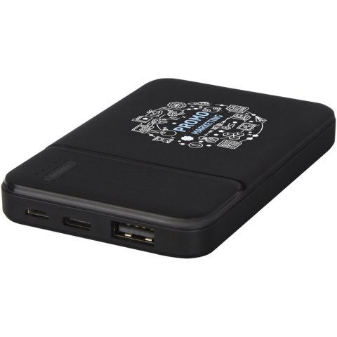 Powerbank o pojemności 5000 mAh z tworzywa sztucznego pochodzącego z recyklingu Loop czarny (12420290) Powerbank o pojemności 5000 mAh z tworzywa sztucznego pochodzącego z recyklingu Loop czarny (12420290)