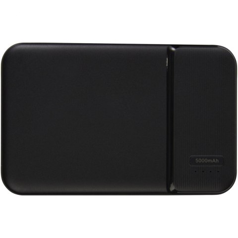 Powerbank o pojemności 5000 mAh z tworzywa sztucznego pochodzącego z recyklingu Loop czarny (12420290) Powerbank o pojemności 5000 mAh z tworzywa sztucznego pochodzącego z recyklingu Loop czarny (12420290)