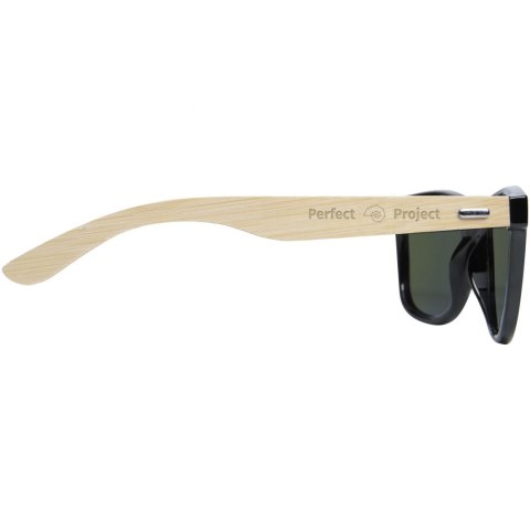 Lustrzane okulary przeciwsłoneczne wykonane z plastiku PET z recyklingu/bambusa Taiyō z polaryzacją w pudełku upominkowym drewno Lustrzane okulary przeciwsłoneczne wykonane z plastiku PET z recyklingu/bambusa Taiyō z polaryzacją w pudełku upominkowym drewno