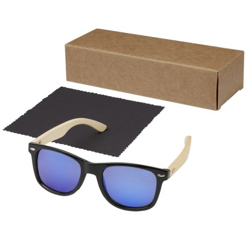 Lustrzane okulary przeciwsłoneczne wykonane z plastiku PET z recyklingu/bambusa Taiyō z polaryzacją w pudełku upominkowym drewno Lustrzane okulary przeciwsłoneczne wykonane z plastiku PET z recyklingu/bambusa Taiyō z polaryzacją w pudełku upominkowym drewno