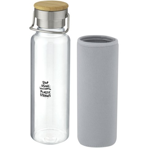 Szklana butelka Thor o pojemności 660 ml z neoprenowym pokrowcem szary (10069682) Szklana butelka Thor o pojemności 660 ml z neoprenowym pokrowcem szary (10069682)