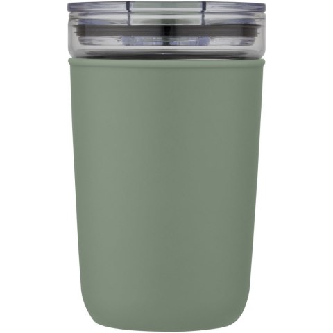 Szklany kubek Bello o pojemności 420 ml z zewnętrzną ścianką z plastiku z recyklingu zielony melanż (10067562) Szklany kubek Bello o pojemności 420 ml z zewnętrzną ścianką z plastiku z recyklingu zielony melanż (10067562)
