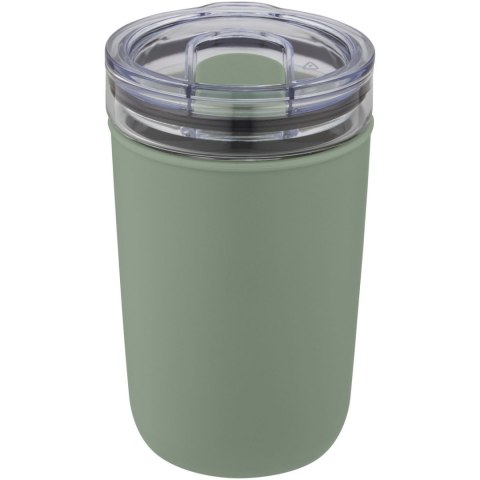 Szklany kubek Bello o pojemności 420 ml z zewnętrzną ścianką z plastiku z recyklingu zielony melanż (10067562) Szklany kubek Bello o pojemności 420 ml z zewnętrzną ścianką z plastiku z recyklingu zielony melanż (10067562)