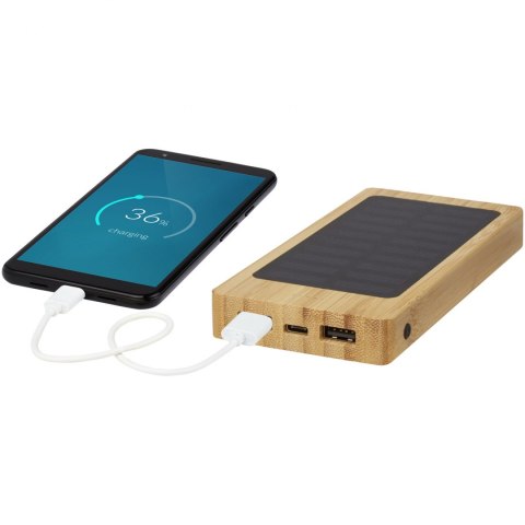 Alata 8000 mAh bambusowy powerbank z ogniwami słonecznymi beżowy (12425702) Alata 8000 mAh bambusowy powerbank z ogniwami słonecznymi beżowy (12425702)