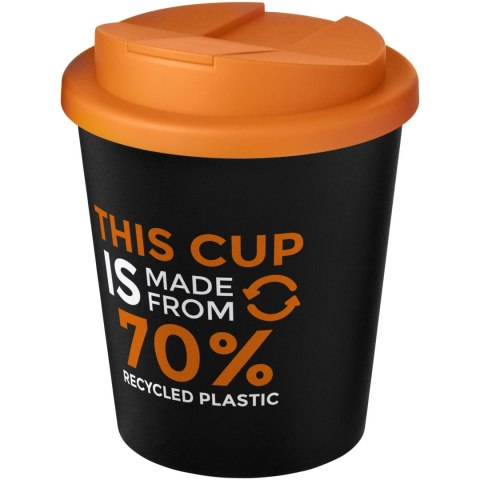 Kubek Americano® Espresso Eco z recyklingu o pojemności 250 ml z pokrywą odporną na zalanie czarny, pomarańczowy (21045502) Kubek Americano® Espresso Eco z recyklingu o pojemności 250 ml z pokrywą odporną na zalanie czarny, pomarańczowy (21045502)