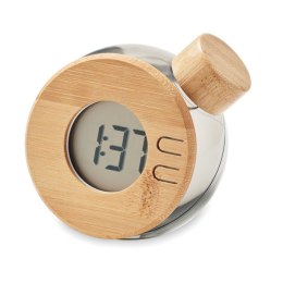 Bambusowy wodny zegar LCD przezroczysty szary (MO6865-27)