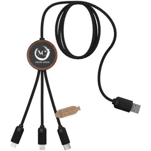 SCX.design C36 przedłużany kabel do ładowania z podświetlanym logo 3-w-1 rPET i z okrągłą bambusową obudową drewno (2PX08471) SCX.design C36 przedłużany kabel do ładowania z podświetlanym logo 3-w-1 rPET i z okrągłą bambusową obudową drewno (2PX08471)