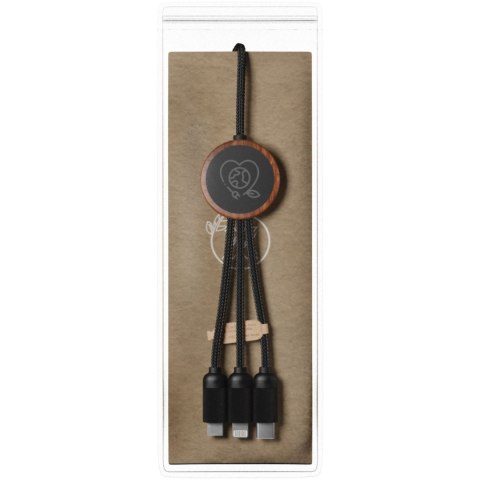 SCX.design C36 przedłużany kabel do ładowania z podświetlanym logo 3-w-1 rPET i z okrągłą bambusową obudową drewno (2PX08471) SCX.design C36 przedłużany kabel do ładowania z podświetlanym logo 3-w-1 rPET i z okrągłą bambusową obudową drewno (2PX08471)
