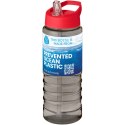 H2O Active® Eco Treble bidon z pokrywką z tutką o pojemności 750 ml ciemnografitowy, czerwony (21048202)