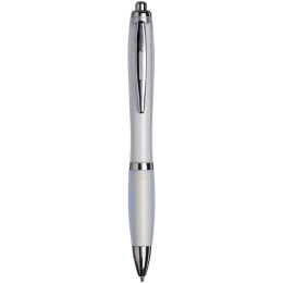 Curvy ballpoint pen with frosted barrel and grip biały (21033500)