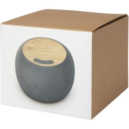 Ecofiber głośnik Bluetooth® z bambusa/RPET i bezprzewodowa ładowarka indukcyjna piasek pustyni, szary (12431806)