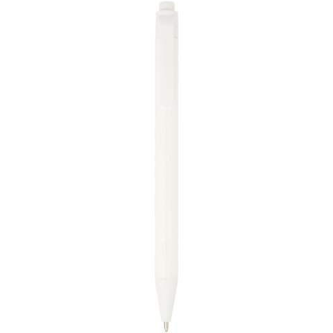 Chartik monochromatyczny długopis z papieru z recyklingu z matowym wykończeniem biały (10783901)