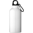 Oregon butelka na wodę z karabińczykiem wykonana z aluminium z recyklingu z certyfikatem RCS o pojemności 400 ml biały (10073801