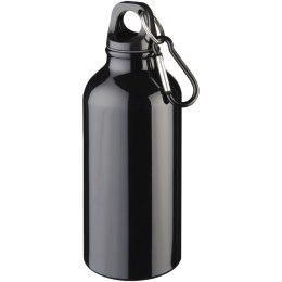 Oregon butelka na wodę z karabińczykiem wykonana z aluminium z recyklingu z certyfikatem RCS o pojemności 400 ml czarny (1007389